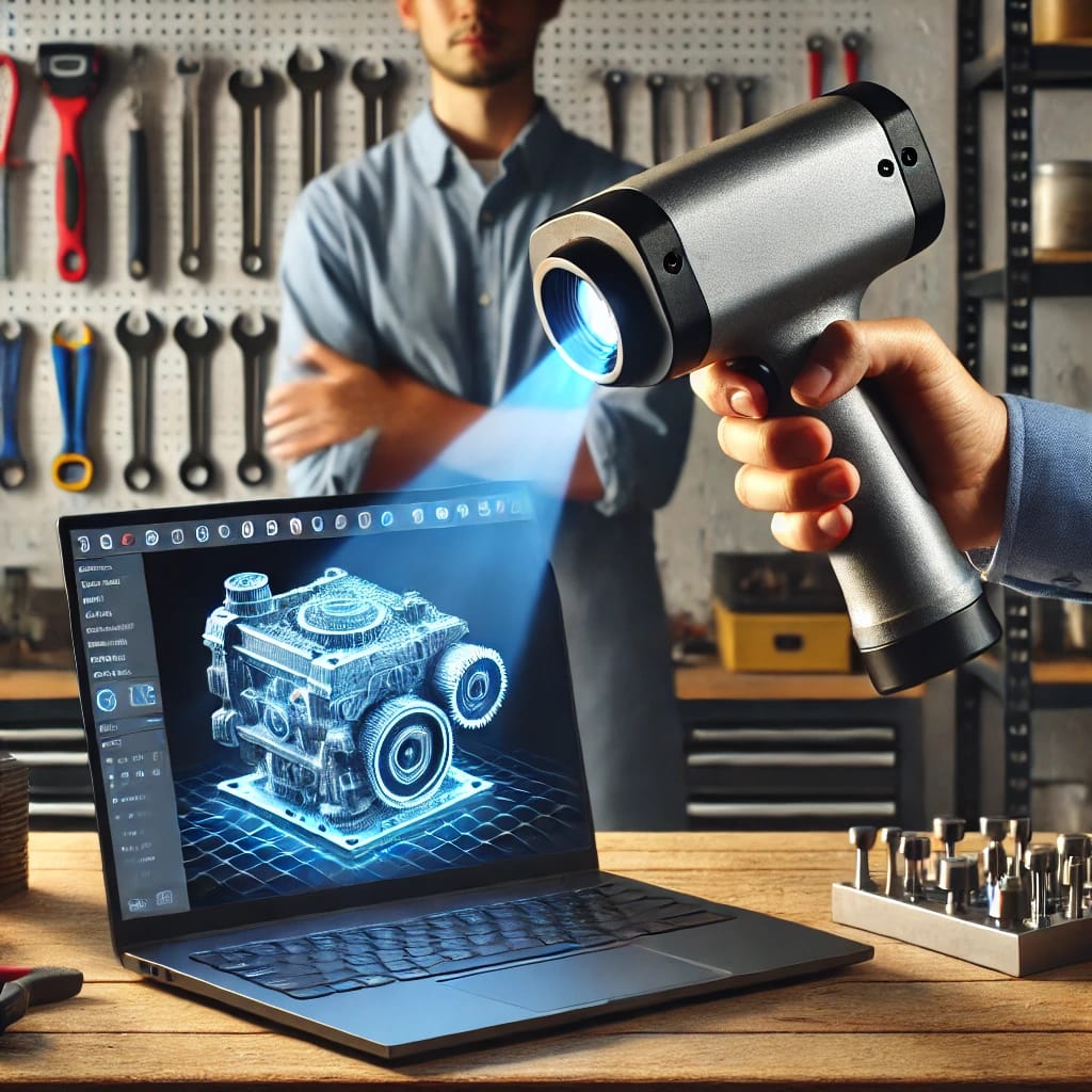 Scanare 3D a unei piese cu tehnologie laser/infraroșu